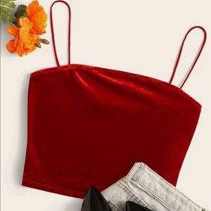 SHEIN Solid Velvet Cami Top